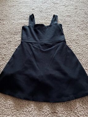 PINK Victoria's Secret Black Square-Neck Active Ribbed Mini Dress